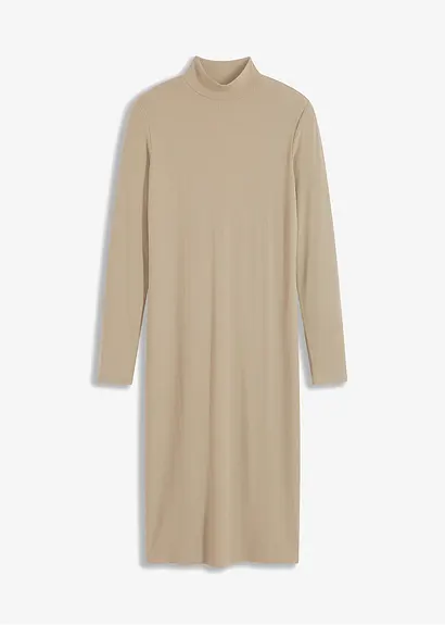 Jerseykleid aus fließender Viskose in grün von vorne - bonprix