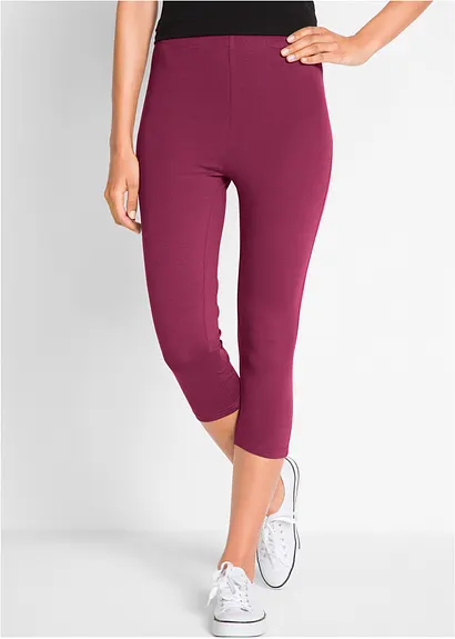 Schmal geschnittene Capri-Leggings (2er Pack) in weiß von vorne - bonprix