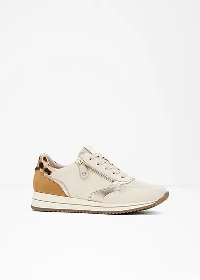 Jana Sneaker in beige von vorne - Jana