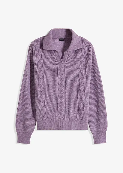 Pullover in lila von vorne - bonprix