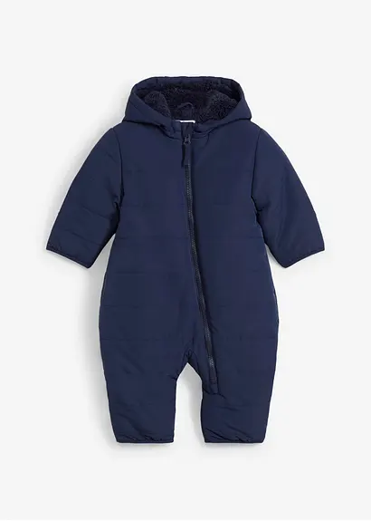 Schneeanzug mit Teddyfutter in blau von vorne - bonprix