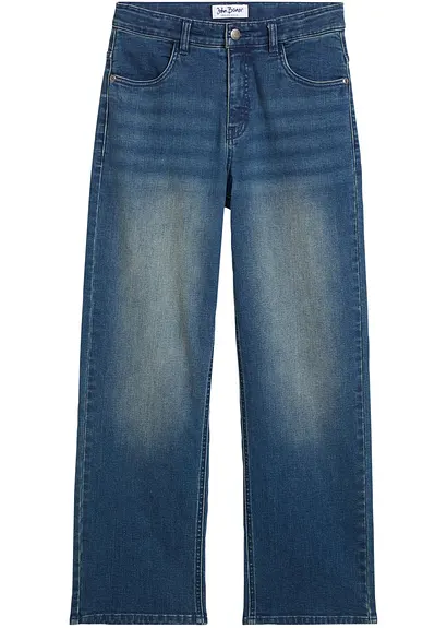 Extra Loose-Fit-Jeans mit Stretchanteil, Straight in blau von vorne - bonprix