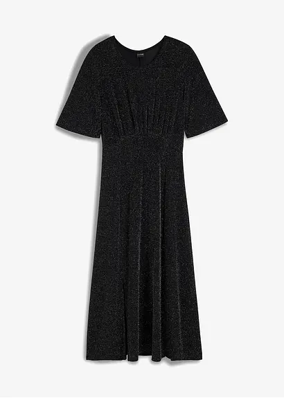 Midikleid in schwarz von vorne - bonprix
