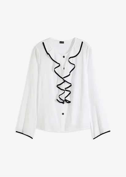 Bluse in weiß von vorne - bonprix