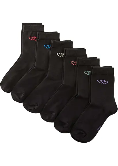 Socken mit Bio-Baumwolle (6er Pack) in schwarz - bonprix