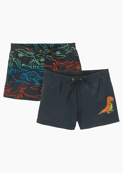Badehose (2er Pack) in schwarz - bonprix