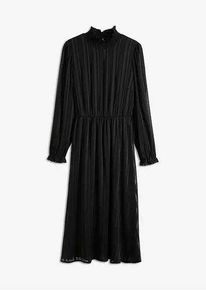 Midikleid in schwarz von vorne - bonprix