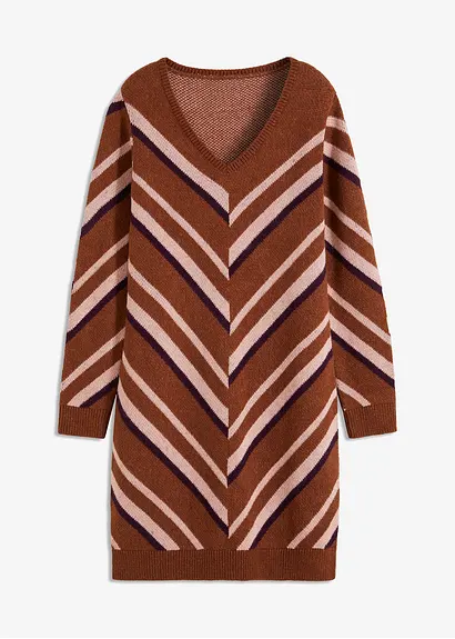 Strickkleid in braun von vorne - bonprix