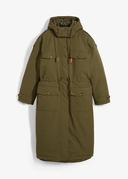 Wintermantel, 2in1 Optik in grün von vorne - bonprix
