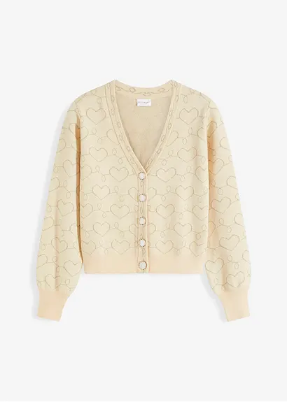 Feinstrickjacke in beige von vorne - bonprix