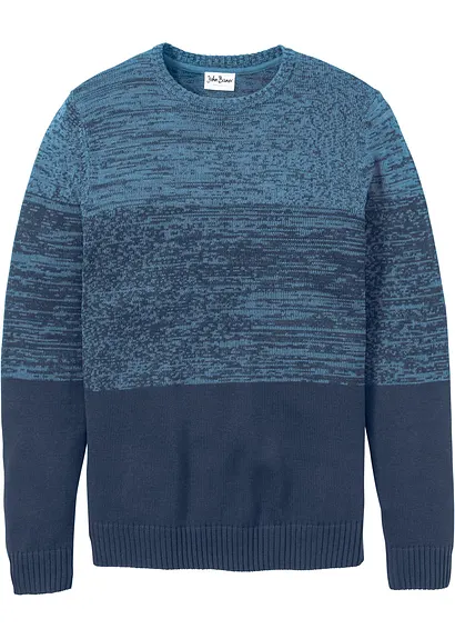 Pullover mit Komfortschnitt und Baumwolle in blau von vorne - bonprix