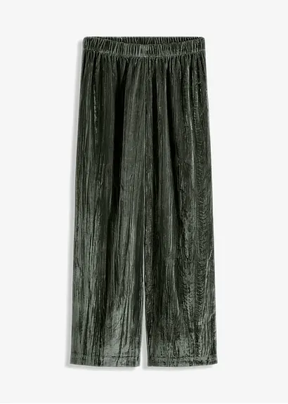 Hose aus Samt in grün von vorne - bonprix