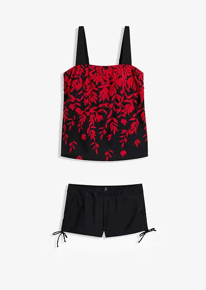 Tankini (2-tgl. Set) in rot von vorne - bonprix