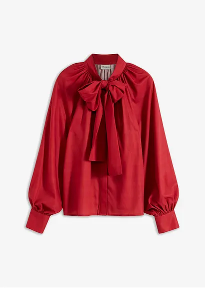 Schluppenbluse in rot von vorne - bonprix