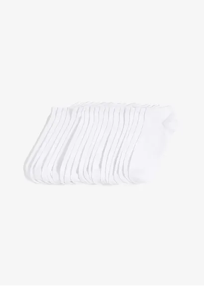 Sneakersocken mit Bio-Baumwolle (20er Pack) in weiß von vorne - bonprix