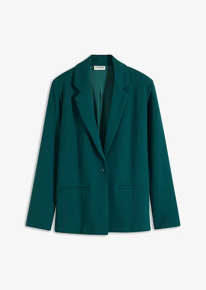 Blazer aus Jerseycrepe in grün von vorne - bonprix