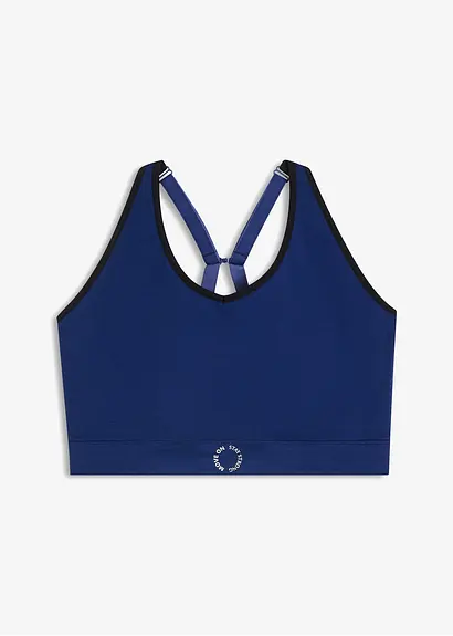 Seamless Sport-BH mit leichtem Halt in schwarz von vorne - bonprix