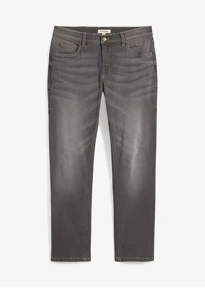 Regular Fit Jeans, Straight in grau von vorne - bonprix