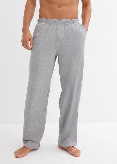 Pyjamahosen aus Jersey (2er Pack) in blau von vorne - bonprix