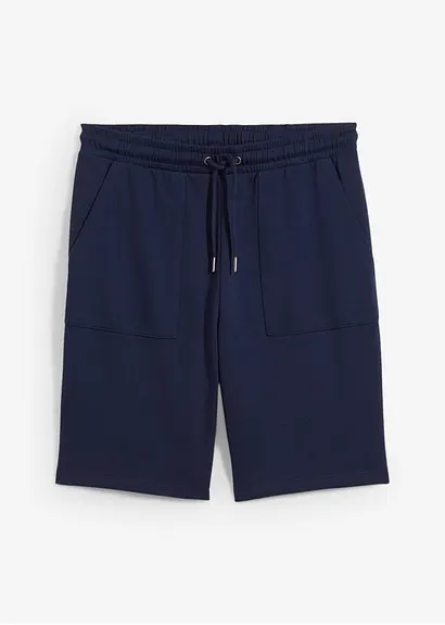 Sweat-Shorts mit Taschen in blau von vorne - bonprix