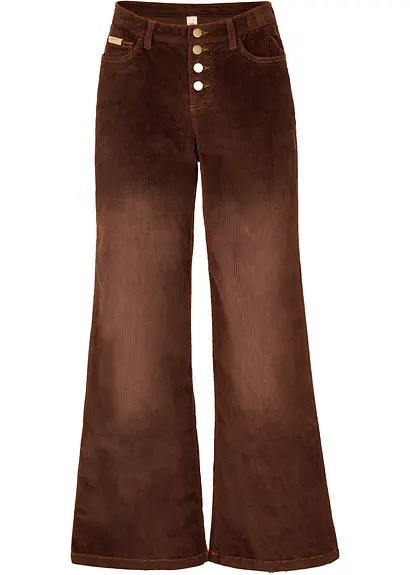 Cordhose aus Baumwolle mit Stretch in braun - bonprix