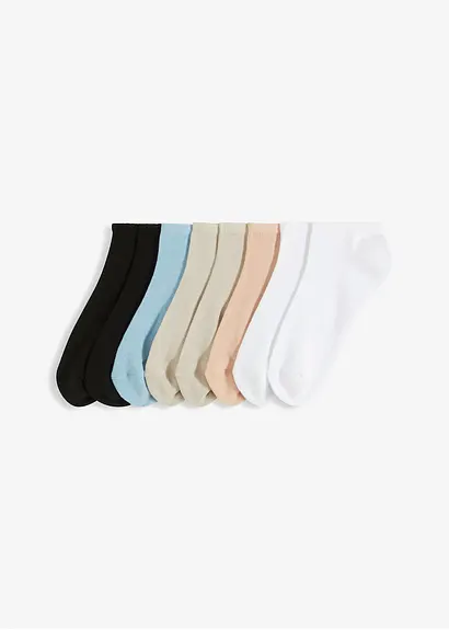 Sneakersocken mit Innenfrottee in Sohle mit Bio-Baumwolle (8er Pack)  in weiß von vorne - bonprix