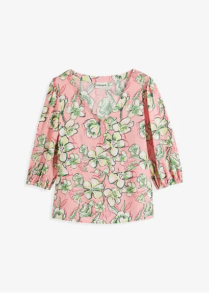 Bluse aus feinem Viskose-Mix in rosa von vorne - bonprix