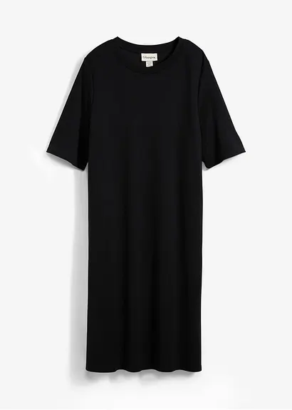Shirtkleid in A-Linie aus Viskose-Mix in schwarz von vorne - bonprix