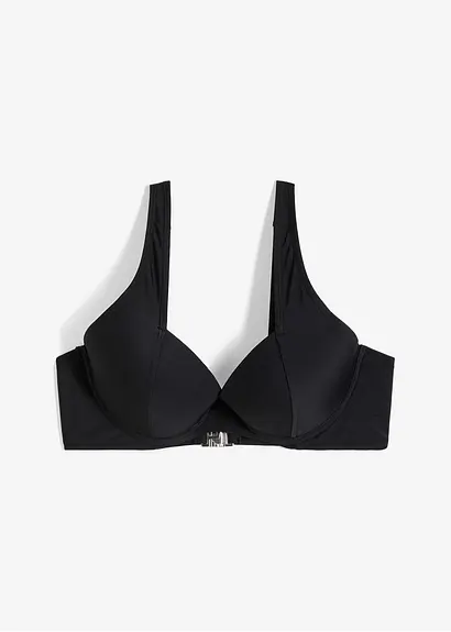Bügel Bikini Oberteil in schwarz von vorne - bonprix