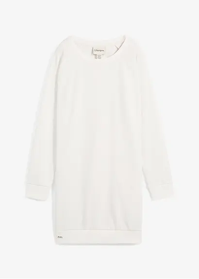 Sweatkleid in weiß von vorne - bonprix