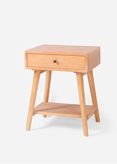 Holz Beistelltisch in beige von vorne - bonprix