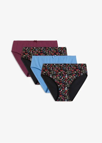 Maxislip mit Bio-Baumwolle (4er Pack) in schwarz von vorne - bonprix