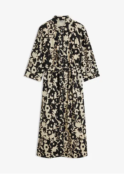 Hemdblusenkleid in beige von vorne - bonprix
