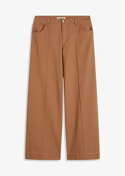 Twillhose mit Biese in braun von vorne - bonprix