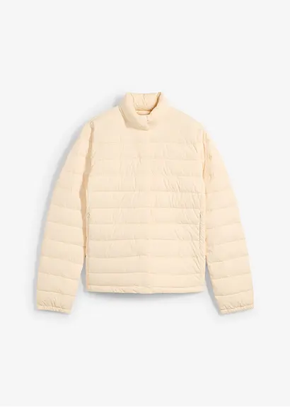 Steppjacke, leicht, mit Beutel in beige von vorne - bonprix