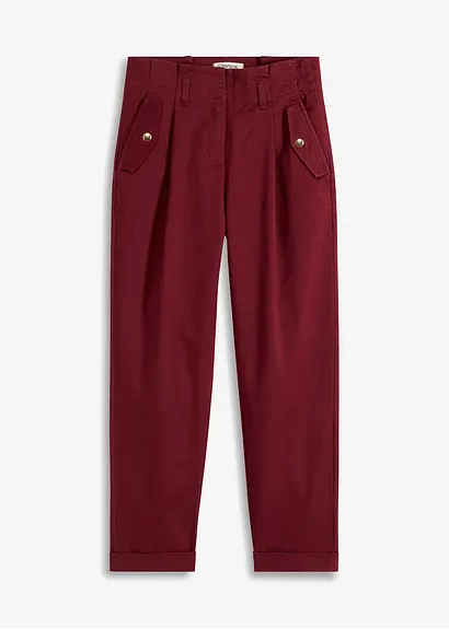 Leichte Paperbag Twillhose in rot von vorne - bonprix