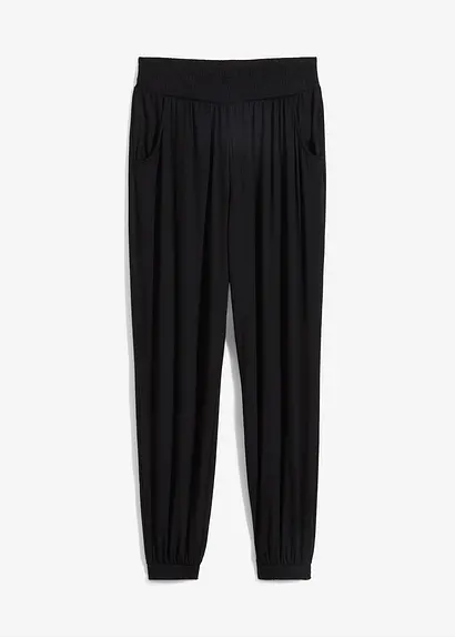 Jersey-Hose aus softer Viskose in schwarz von vorne - bonprix