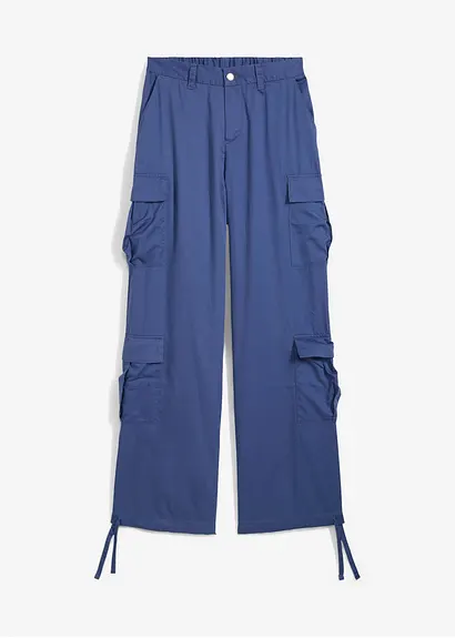 Gerade Cargo-Hose in blau von vorne - bonprix