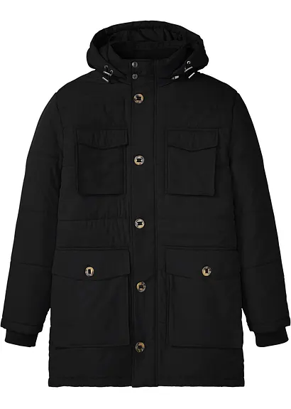 wattierter Parka in schwarz von vorne - bonprix