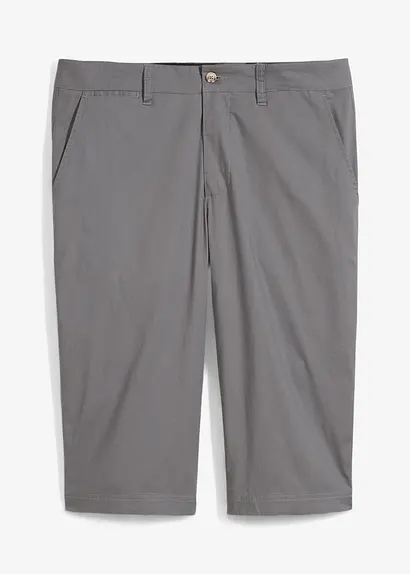 Long-Bermuda, Regular Fit in grau von vorne - bonprix