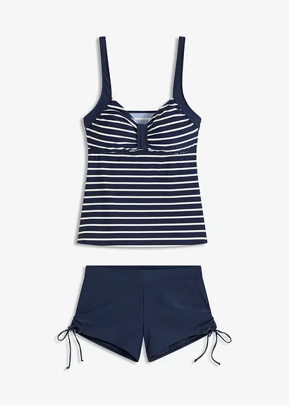 Tankini (2-tlg.Set) in blau von vorne - bonprix