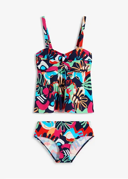 Tankini (2-tlg.Set) in blau von vorne - bonprix