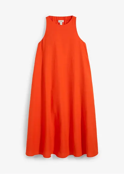 Ausgestelltes Midikleid aus Viskose-Mix in rot von vorne - bonprix