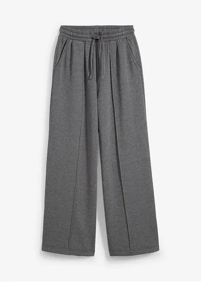 Weite Jogginghose in grau von vorne - bonprix