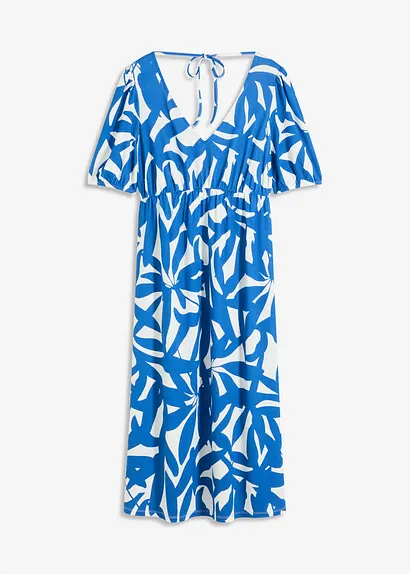 Midikleid mit Puffärmeln in blau von vorne - bonprix