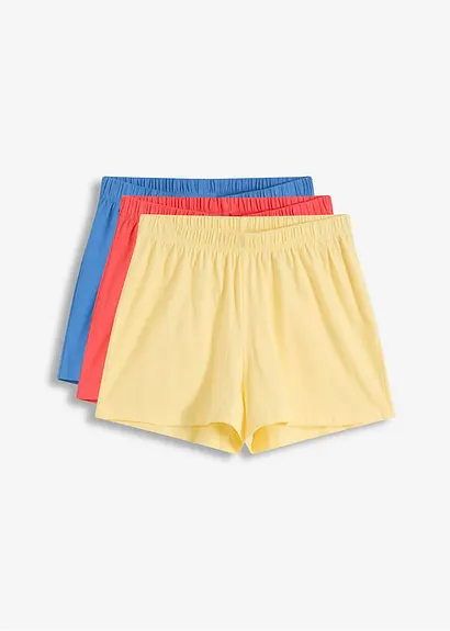 Schlaf Shorts (3er Pack) in blau von vorne - bonprix