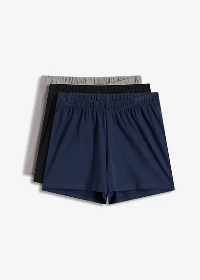 Schlaf Shorts (3er Pack) in blau von vorne - bonprix