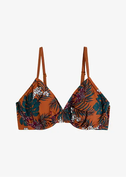 Bikini Oberteil in braun von vorne - bonprix