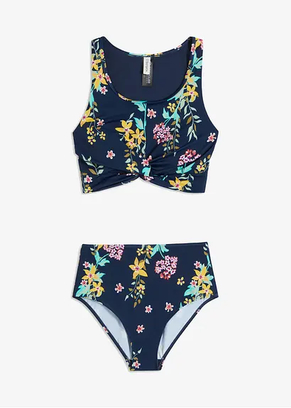 Bustier Bikini (2-tlg.Set) in blau von vorne - bonprix