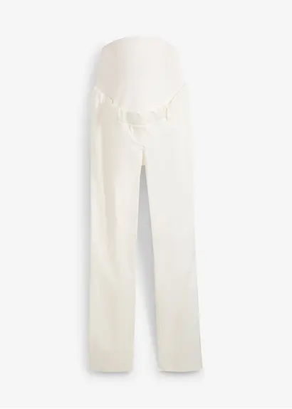 Elegante Umstandshose mit geradem Bein in weiß von vorne - bonprix